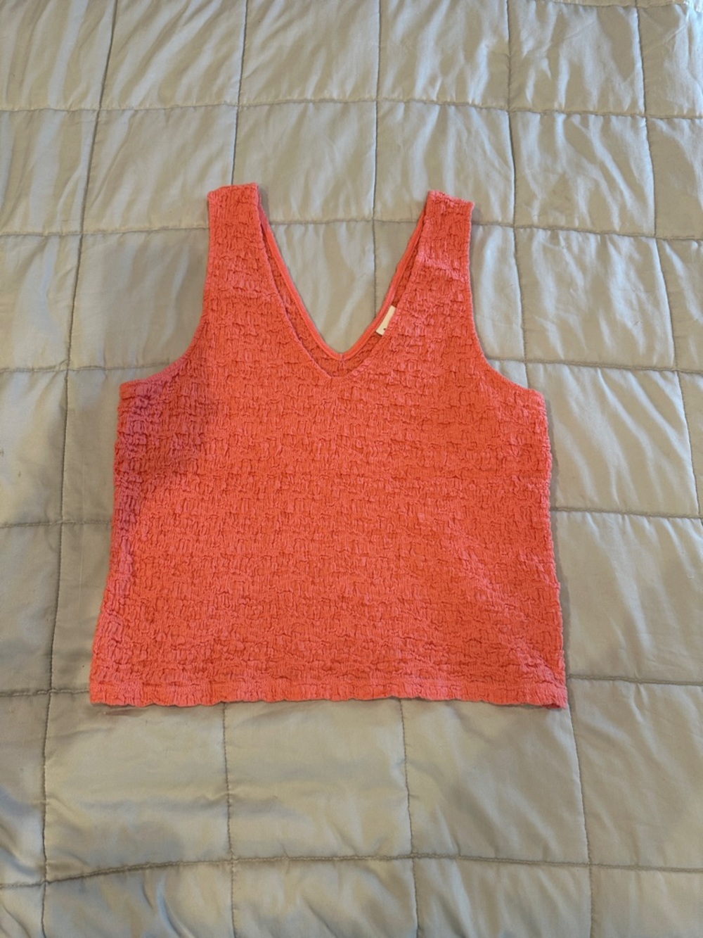 a new day Coral Textured V-Neck Tank Top